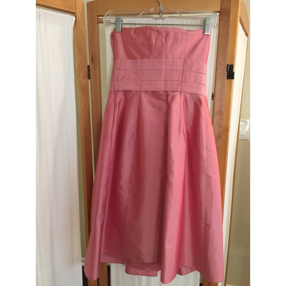 Silk pink Ann Taylor strapless bridesmaid dress